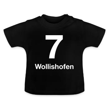 Tram 7 Wollishofen - Baby Bio-T-Shirt mit Rundhals - Schwarz - Vorne