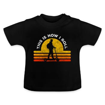 Vitesse de réglage du scooter électrique - T-shirt bio col rond Bébé - noir - Devant