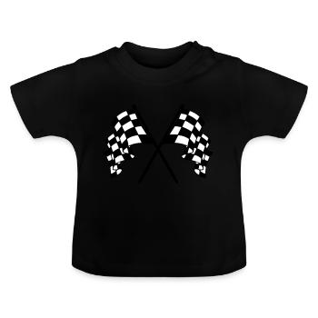 flaggen - Baby Bio-T-Shirt mit Rundhals - Schwarz - Vorne
