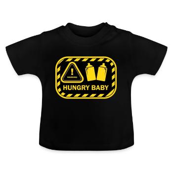 Hungry baby 1 - Baby Bio-T-Shirt mit Rundhals - Schwarz - Vorne