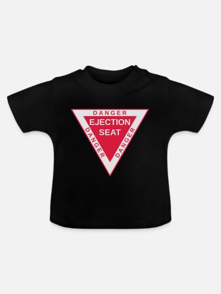 Gefahr Auswurf - Baby Bio-T-Shirt mit Rundhals - Schwarz