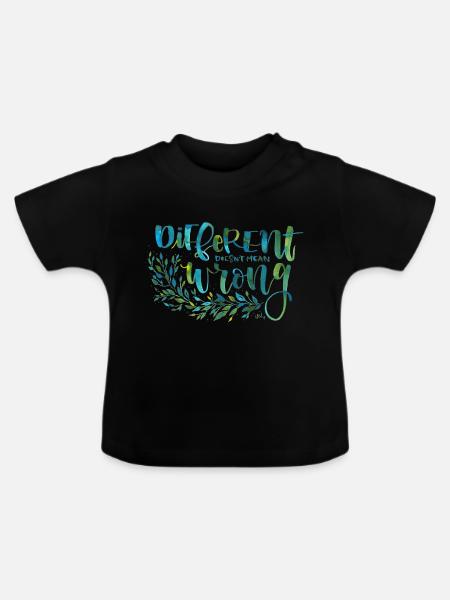 Verschiedene, nicht falsch - Baby Bio-T-Shirt mit Rundhals - Schwarz