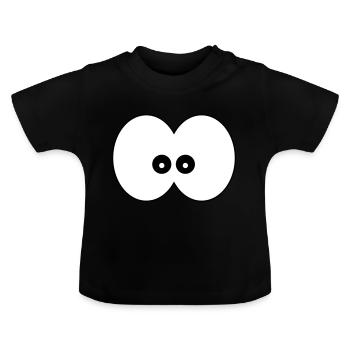 Dessin animé drôle yeux orteils yeux enfants cadeau - T-shirt bio col rond Bébé - noir - Devant
