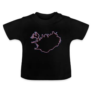 Island - Baby Bio-T-Shirt mit Rundhals - Schwarz - Vorne