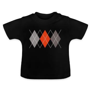 Argyle - Baby Bio-T-Shirt mit Rundhals - Schwarz - Vorne