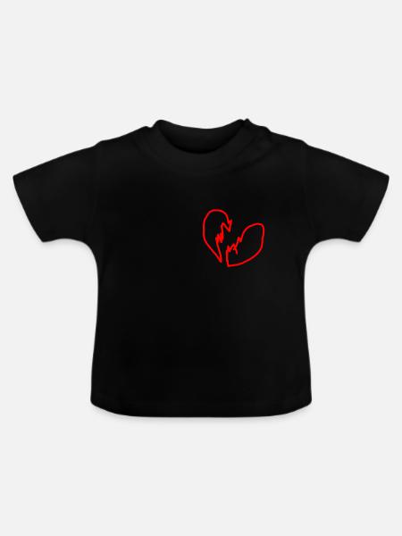 gebrochenes Herz - Baby Bio-T-Shirt mit Rundhals - Schwarz