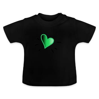 Gruenes herz - Baby Bio-T-Shirt mit Rundhals - Schwarz - Vorne