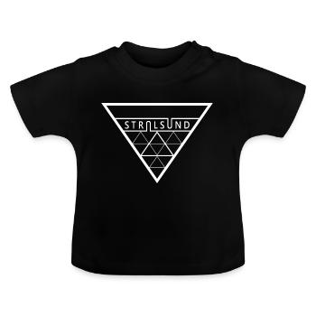 Hansestadt Stralsund Dreieck - Baby Bio-T-Shirt mit Rundhals - Schwarz - Vorne