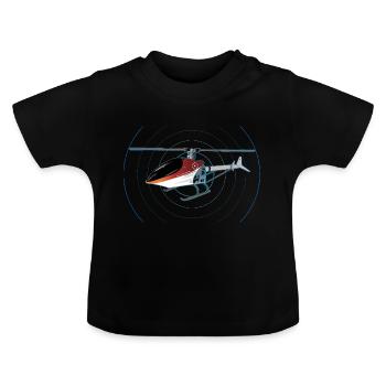 Hubschrauber - Baby Bio-T-Shirt mit Rundhals - Schwarz - Vorne