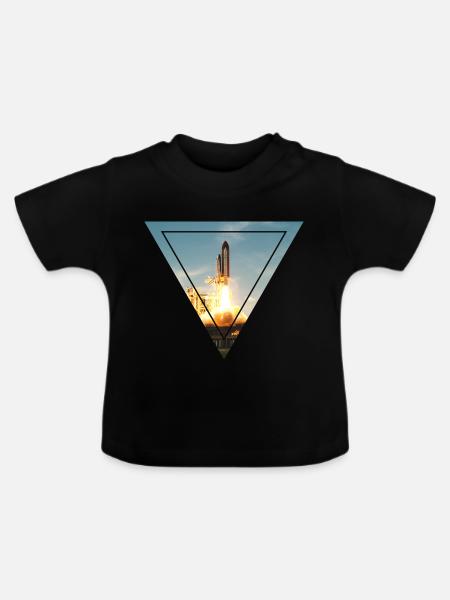 Space Shuttle - Baby Bio-T-Shirt mit Rundhals - Schwarz
