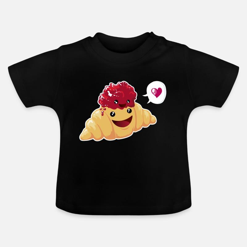 Beste Freunde oder Liebe? Croissant & Marmelade - Baby Bio-T-Shirt mit Rundhals - Schwarz