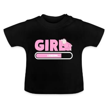 BABY GIRL LOADING Parents Grossesse - T-shirt bio col rond Bébé - noir - Devant