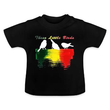 Three Little Birds Afrika Musik Reggae Rasta - Baby Bio-T-Shirt mit Rundhals - Schwarz - Vorne