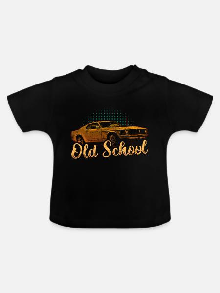 Oldtimer Auto - Baby Bio-T-Shirt mit Rundhals - Schwarz