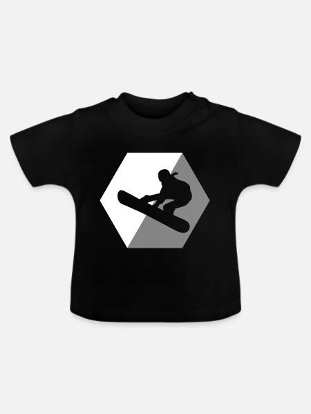Snowboard Snowboarder - Baby Bio-T-Shirt mit Rundhals - Schwarz
