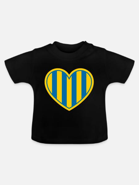 Schwedisches Herz - Baby Bio-T-Shirt mit Rundhals - Schwarz