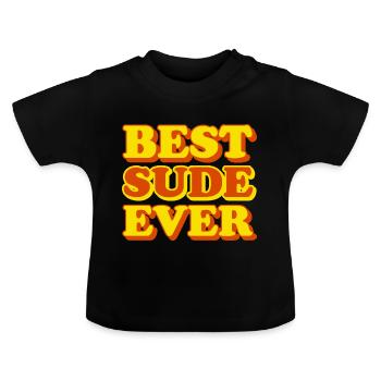 Prénom en daim, drôle de cadeau - T-shirt bio col rond Bébé - noir - Devant