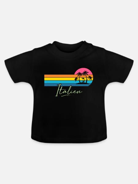 Italien - Baby Bio-T-Shirt mit Rundhals - Schwarz