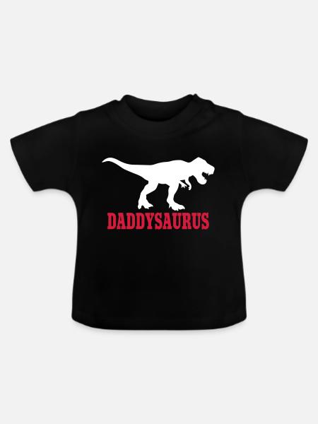Daddy Saurus - Baby Bio-T-Shirt mit Rundhals - Schwarz