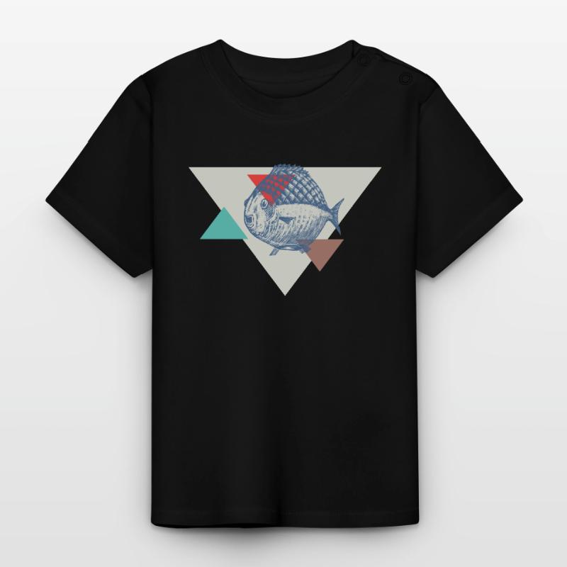 Conception de triangle de poisson T-shirt bio col rond Bébé