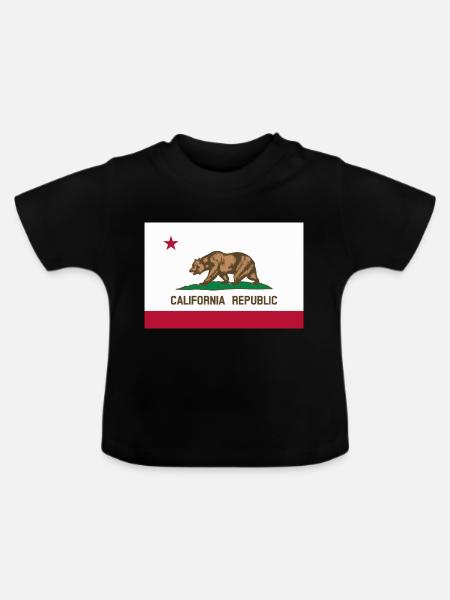 Kalifornien - Baby Bio-T-Shirt mit Rundhals - Schwarz