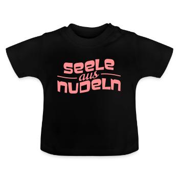 seele aus nudeln - Baby Bio-T-Shirt mit Rundhals - Schwarz - Vorne