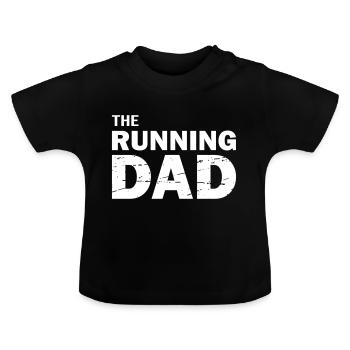 Running Dad - Baby Bio-T-Shirt mit Rundhals - Schwarz - Vorne
