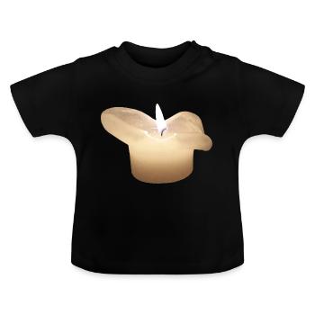 bougie - T-shirt bio col rond Bébé - noir - Devant