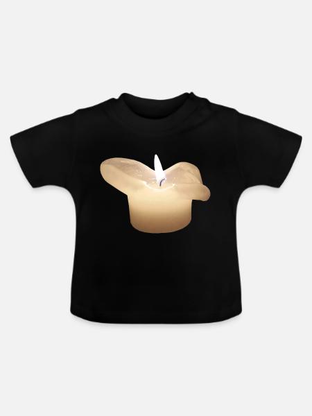 Kerze - Baby Bio-T-Shirt mit Rundhals - Schwarz