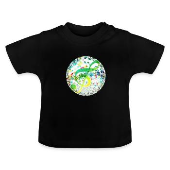 Clé de sol - T-shirt bio col rond Bébé - noir - Devant