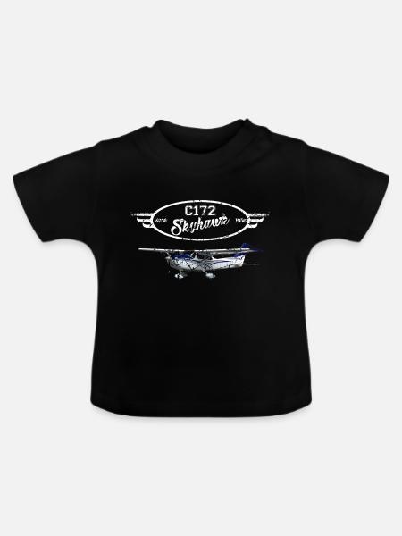 C172 Skyhawk since 1856 Vintage - Baby Bio-T-Shirt mit Rundhals - Schwarz