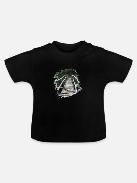 Holzbrücke - Baby Bio-T-Shirt mit Rundhals - Schwarz