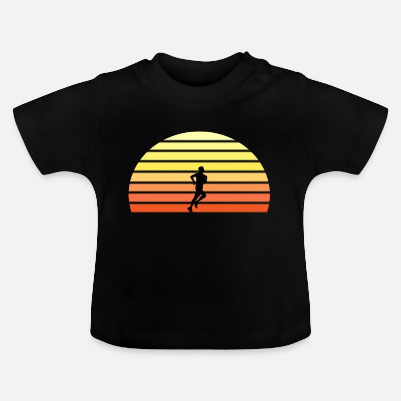 Sunset Running man - T-shirt bio col rond Bébé - noir