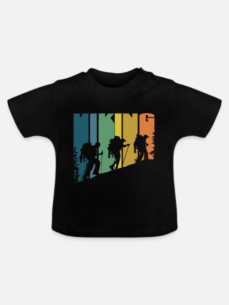 HIKING - Baby Bio-T-Shirt mit Rundhals - Schwarz