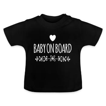Bébé à bord - T-shirt bio col rond Bébé - noir - Devant
