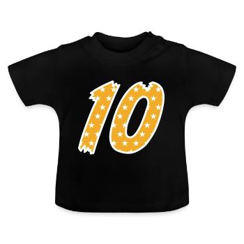 Dix - T-shirt bio col rond Bébé - noir - Devant