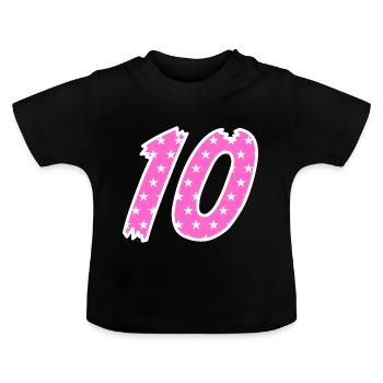 Dix - T-shirt bio col rond Bébé - noir - Devant