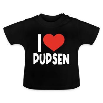 Ich liebe Pupsen Furzen I love Fun Furz Pups - Baby Bio-T-Shirt mit Rundhals - Schwarz - Vorne