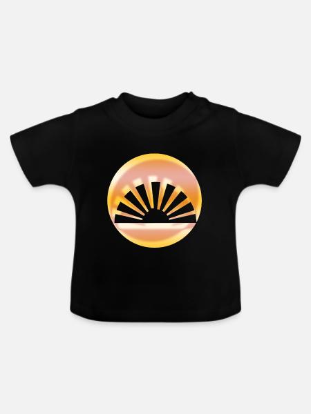 Sonnenaufgang - Baby Bio-T-Shirt mit Rundhals - Schwarz