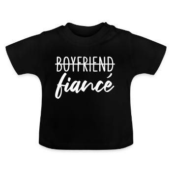 Boyfriend Fiancé Fiancé Engagement - T-shirt bio col rond Bébé - noir - Devant