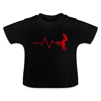 Cycliste Cycliste Cascade Heartbeat BMX - T-shirt bio col rond Bébé - noir - Devant