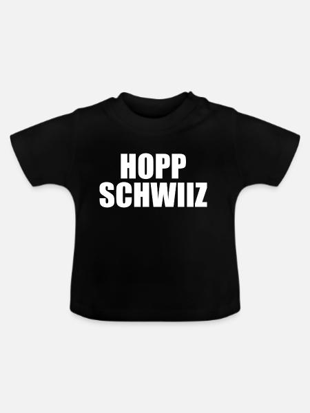 Hopp schwiiz - Baby Bio-T-Shirt mit Rundhals - Schwarz