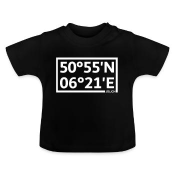 Jülich Koordinaten - Baby Bio-T-Shirt mit Rundhals - Schwarz - Vorne
