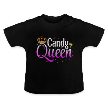 Candy Cupcake Lollipop - T-shirt bio col rond Bébé - noir - Devant