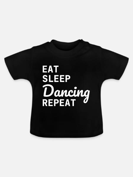 Dancing Dance Music - Baby Bio-T-Shirt mit Rundhals - Schwarz