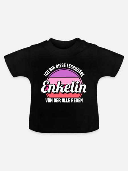 Enkelin - Baby Bio-T-Shirt mit Rundhals - Schwarz