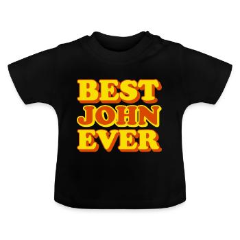 John prénom drôle cadeau - T-shirt bio col rond Bébé - noir - Devant