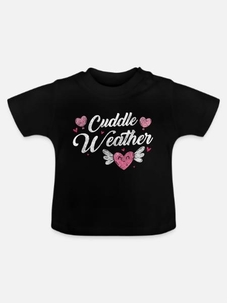Beziehung Partner Kuschelig Zärtlichkeit - Baby Bio-T-Shirt mit Rundhals - Schwarz