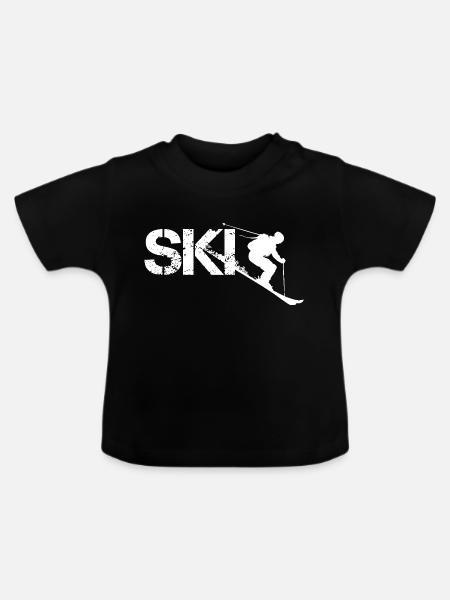 Ski Design - Baby Bio-T-Shirt mit Rundhals - Schwarz