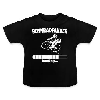 Rennradfahrer loading... Baby Motiv - Baby Bio-T-Shirt mit Rundhals - Schwarz - Vorne